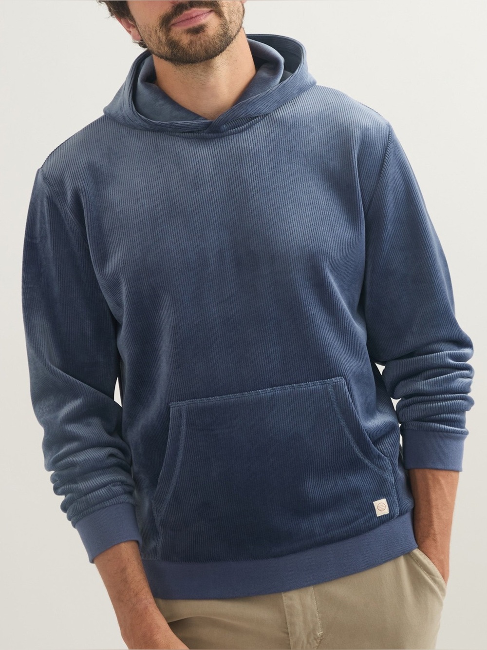 Marine Layer Cord Velour Hoodie Men Size L Blue